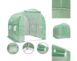 vidaXL Broeikas - PE-mesh stof - 140 g/m² - 2 x 2 x 2 m - Groen - Kas