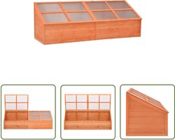 vidaXL Broeikas - Tuinkas - Tuinkas 180x57x62 cm hout - Houtskelet - Pc Platen - Compact
