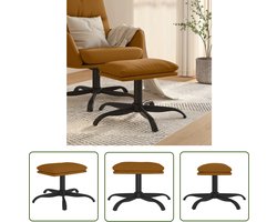 vidaXL Bruin Meubilair - Voetbank - Voetenbank 60x60x36 cm fluweel bruin - Fluweel Stoffen - Salontafel - Relaxstoel
