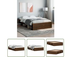 vidaXL Bruine Eiken Kleur - Modern Bed Frame - Bedframe bruin eikenkleur 120x200 cm - Logeerbed - Bed Met Opbergruimte - Tweepersoons Bed