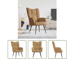 vidaXL Bruine Fauteuils - Relaxfauteuil - Relaxstoel fluweel bruin - Velvet Fauteuil - Lounge Stoel - Comfortabele Stoel