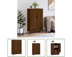 vidaXL Bruine Kast - Hoge Kast - Hoge kast 69,5x31x115 cm bewerkt hout bruin eikenkleur - Houten Kast - Opslagkast - Living Room Furniture