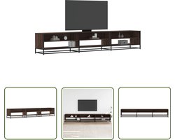 vidaXL Bruineiken - Tv-meubel - Tv-meubel 270x40x46 cm bewerkt hout bruin eikenkleurig - Houten Tv-meubel - Opbergruimte - Salontafel