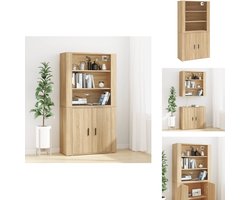 vidaXL Buffetkast: Buffetkasten - Dressoir - Kast - Buffetkast - Hoge kast bewerkt hout sonoma eikenkleurig