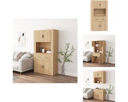 vidaXL Buffetkast: Buffetkasten - Dressoir - Kast - Buffetkast - Hoge kast bewerkt hout sonoma eikenkleurig
