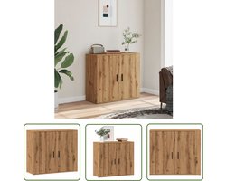 vidaXL Buffetkast - Dressoir - Dressoir 80x33x70 cm bewerkt hout artisanaal eikenkleurig - Houten Meubel - Eiken Kleurtje - Opslagoplossing