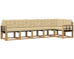 vidaXL - Buiten - bank - set - 6 - st - Wit - en - Beige