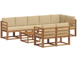 vidaXL - Buiten - bank - set - 9 - st - Natuurlijk - en - Beige
