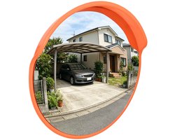 vidaXL - Buiten - Convexe - Verkeersspiegel - Oranje - Ø75 - cm - Polycarbonaat