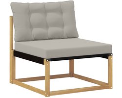 vidaXL - Buiten - Midden - Sofa - Massief - Acacia - Hout - Whitewash - en - lichtgrijs