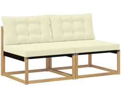 vidaXL - Buiten - Midden - Sofa - Massief - Acacia - Hout - Wit