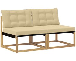 vidaXL - Buiten - Midden - Sofa - Massief - Acacia - Hout - Wit