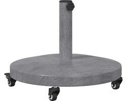 vidaXL - Buiten - Parasolvoet - Donker - grijze - houtlook - 48 - x - 48 - x - 32 - cm