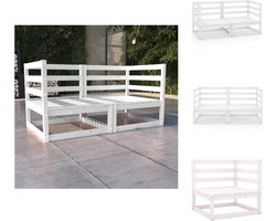 vidaXL Buitenbank - Buitenbanken - Houten Bank - Houten Banken - Tuinbank 2-zits massief grenenhout wit