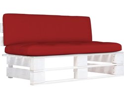 vidaXL Buitenbank - Tuinbank - Tuinmiddenbank pallet geïmpregneerd grenenhout wit - Lounge Set - Balkonset - Hout Meubel