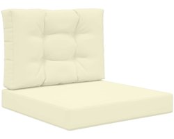 vidaXL - Buitenbankkussen - 2 - pcs - Crème - Polyester