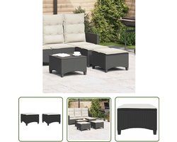 vidaXL Buitendecoratie - Tuinkrukken - Tuinkrukken met kussens 2 st 55x55x36 cm poly rattan zwart - Lounge - Relaxen - Garden Furniture