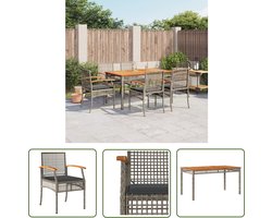vidaXL Buitendecoratie - Tuinset - 7-delige Tuinset met kussens poly rattan grijs - Lounge Set - Patio Furniture - Outdoor Dining Set