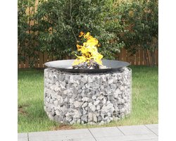vidaXL Buitendecoratie - Vuurplaats - Schanskorf vuurplaats Ø 100 cm gegalvaniseerd ijzer - Tuindecoratie - Haard - Openhaard