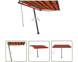vidaXL Buitendouche - Zonneluifel - Luifel vrijstaand automatisch 350x250 cm oranje en bruin - Tuindecoratie - Patio Set - Lounge Set