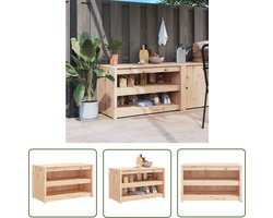 vidaXL Buitengoed - Keukenkast Buiten - Keukenkast voor buiten 106x55x64 cm massief grenenhout - Tuinkast - Grenenhouten Kast - Houten Kast