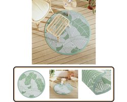 vidaXL Buitenkleed - 120 cm - Groen - Polypropeen Tuintapijt - Outdoor Tapijt - Patio Tapijt - Terras Tapijt - Rond Tapijt
