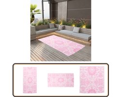 vidaXL Buitenkleed 120x180 cm - Roze Tuintapijt - Buitentapijten - Terrasdecoratie - Outdoor Tapijten - Rozepatologie