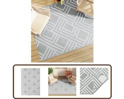 vidaXL Buitenkleed - 160x230 cm - Grijs - PP Tuintapijt - Outdoor Tapijt - Patio Tapijt - Veranda Tapijt - Terras Tapijt