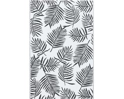 vidaXL Buitenkleed 160x230 cm - Wit en Zwart Tuintapijt - Outdoor Tapijt - Patio Vloerbedekking - Terrasdecoratie - Zomertapijt