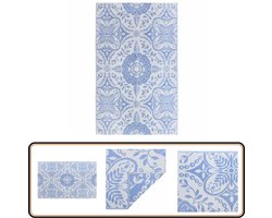 vidaXL Buitenkleed - 190x290 cm - Babyblauw - PP Tuintapijt - Outdoor Tapijt - Patio Dekens - Veranda Vloerbedekking - Blauw Tapijt