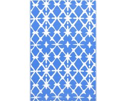 vidaXL - Buitenkleed - ARAKIL - 120x180 - cm - PP - blauw - en - wit