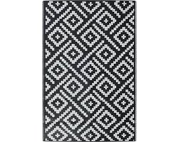 vidaXL - Buitenkleed - ARAKIL - 120x180 - cm - PP - wit - en - zwart