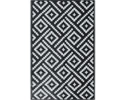 vidaXL - Buitenkleed - ARAKIL - 190x290 - cm - PP - wit - en - zwart