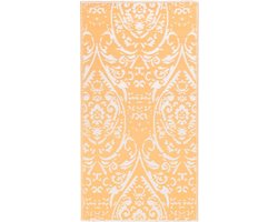 vidaXL - Buitenkleed - ARAKIL - 80x150 - cm - PP - oranje - en - wit