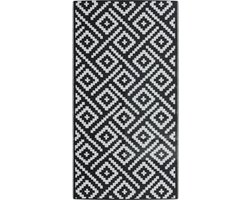 vidaXL - Buitenkleed - ARAKIL - 80x150 - cm - PP - wit - en - zwart