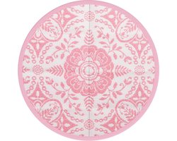 vidaXL - Buitenkleed - Ø120 - cm - polypropeen - roze