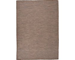 vidaXL - Buitenkleed - platgeweven - 140x200 - cm - bruin