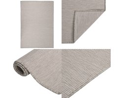 vidaXL Buitenkleed platgeweven 140x200 cm taupe - Buitenkleed - Buitenkleden - Tuinkleed - Platgeweven Buitenkleed