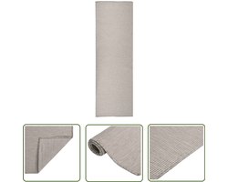 vidaXL Buitenkleed platgeweven 80x250 cm taupe Tuintapijt - Vloertegels - Outdoor Decor - Patio Meubels - Veranda Accessoires
