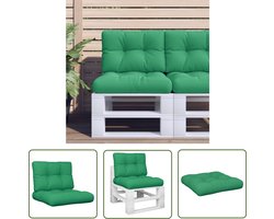 vidaXL Buitenkussens - Palletkussens - Palletkussens 2 st stof groen - Tuinkussens - Lounge Kussens - Zitkussens