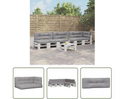 vidaXL Buitenkussens - Palletkussens - Palletkussens 7 st stof grijs - Tuinkussens - Balkon Kussens - Lounge Set