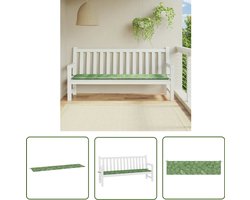 vidaXL Buitenkussens - Tuinbankkussens - Tuinbankkussen bladpatroon 200x50x4 cm stof - Tuinkussens - Lounge Kussens - Oxford Stof