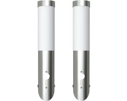 vidaXL Buitenlamp RVS Enego met sensor (2 stuks)