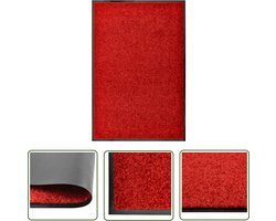 vidaXL Buitenmat - Binnenmat - Deurmat wasbaar 60x90 cm rood - Deurmat - Vloerkleden - Antislip Mat