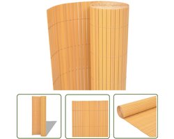 vidaXL Buitenschildering - Tuinhekken Pvc - Tuinafscheiding dubbelzijdig 90x500 cm PVC geel - Zonwering - Windscherm - Privacy Scherm