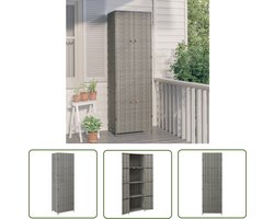vidaXL Buitenschuur - Tuinkast - Tuinkast 59x40x180 cm poly rattan grijs - Opbergbox - Veranda Box - Garden Storage