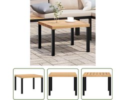vidaXL Buitenshuis Eten - Tuin Salontafel - Tuinsalontafel 55x55x39,5 cm gepoedercoat staal zwart - Terras Decoratie - Zwarte Tuinmeubelen - Staal Tuinmeubilair
