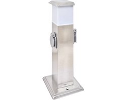vidaXL Buitenstopcontact op zuil met lamp (zwart)