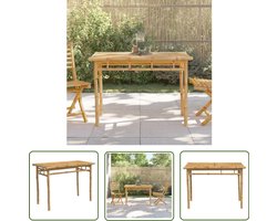 vidaXL Buitentafel - Bamboetafel - Tuintafel 110x55x75 cm bamboe - Tuintafel - Eetkamerset - Terrastafel