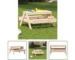 vidaXL Buitentafel Kinderen - Picknicktafel Kinder - Picknicktafel voor kinderen 88x97x52 cm massief grenenhout - Houten Tafel - Grenenhouten Tafel - Kindermeubilair